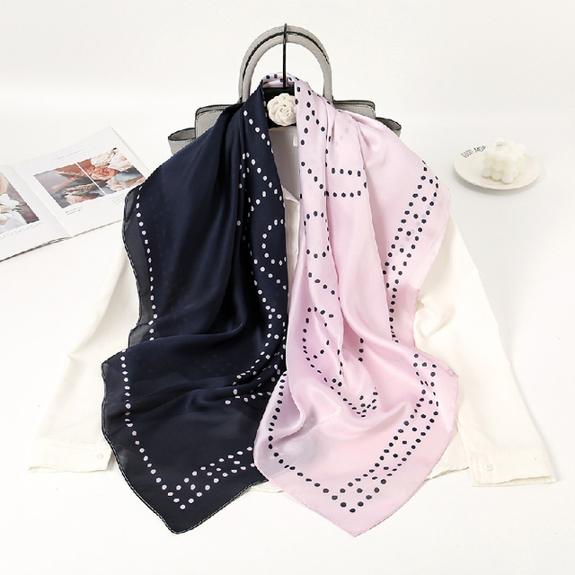 Mulberry Silk Hot Sale Machine Hem Women Silk Scarf of Custom Label