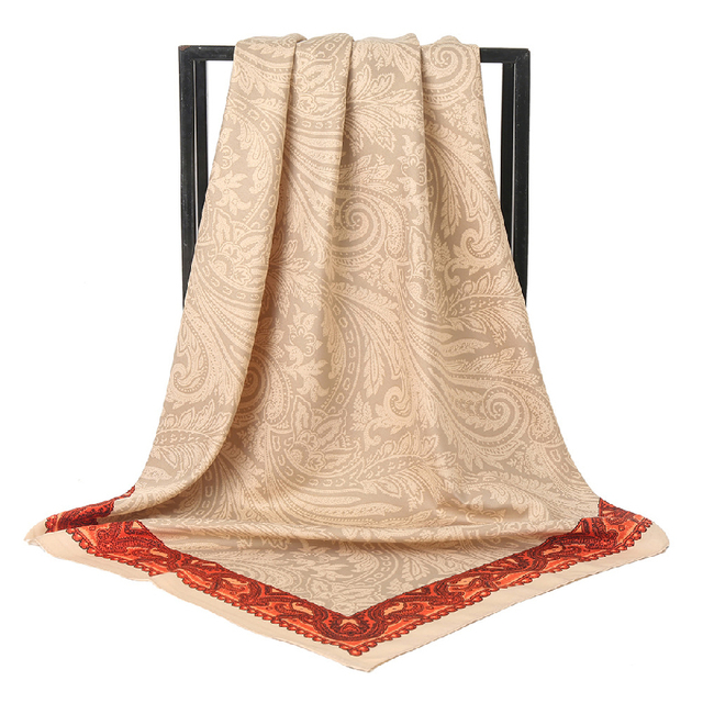 Custom Digital Printed Designer Wholesale Women Satin Luxury Silk Scarf