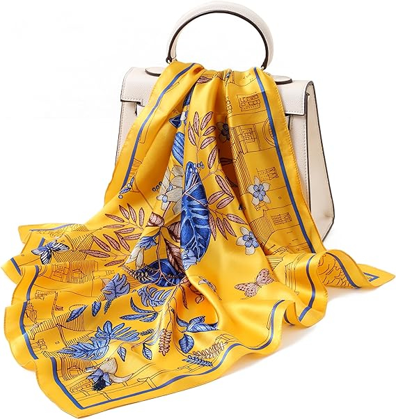 100% Pure Mulberry Silk Square Scarf