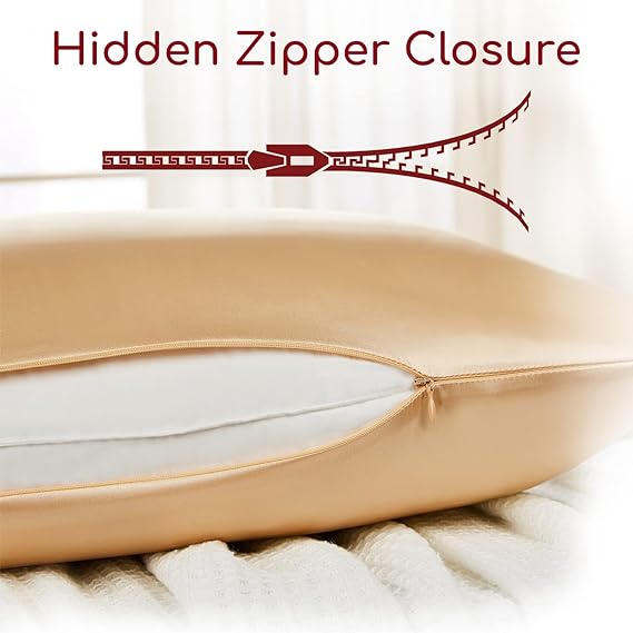  Silk Pillowcase for Hair and Skin with Hidden Zipper