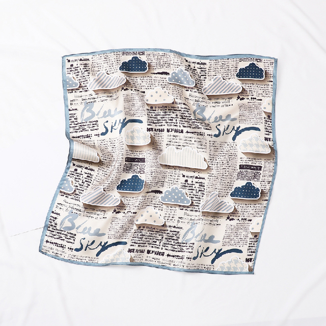 Oil Painting Art Small Square Women's Mulberry Silk Scarf