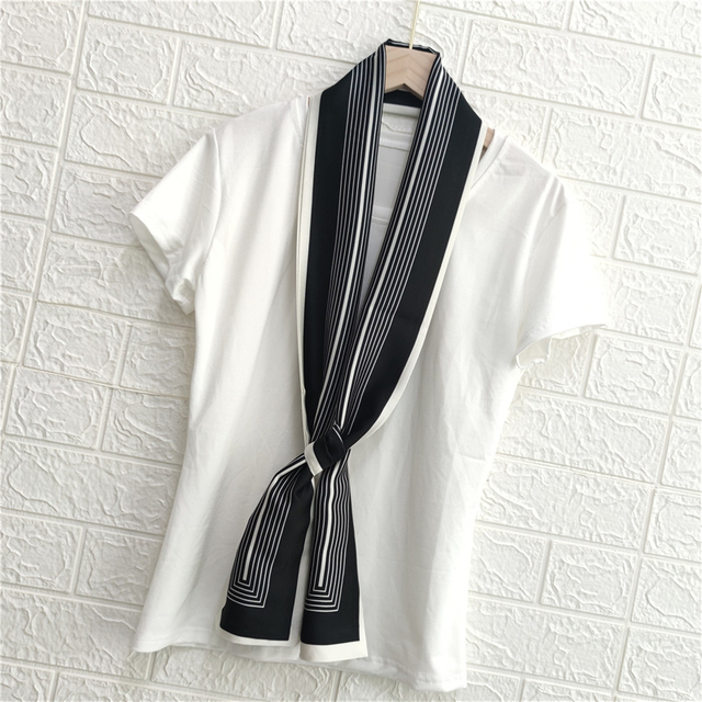 Custom Spring Stylish Long Silk Feeling Scarf for Ladies