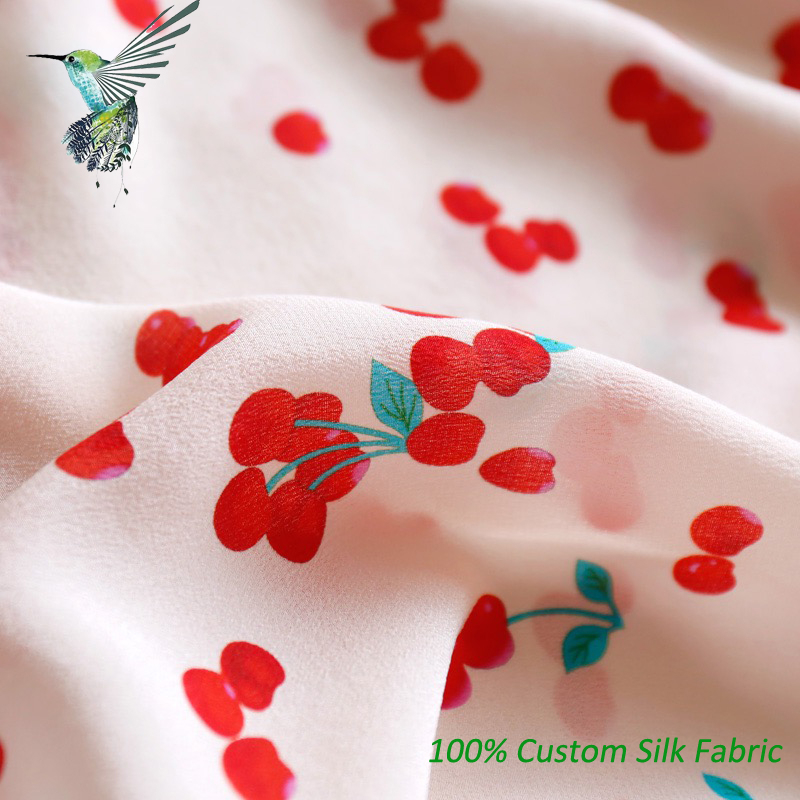 100% mulberry printed silk fabric for custom garments