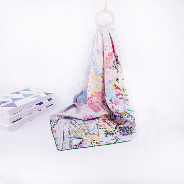 Custom Mulberry Silk Gift New National Trend 110cm Square Scarf