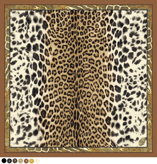 High Quality And Low MOQ Luxury Leopard Pattern Silk Scarf