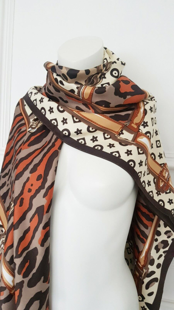 Custom Silk -Wool Scarf with Digital Print