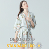 Luxury Customized Printed Mulberry Silk Short Robe for Beach