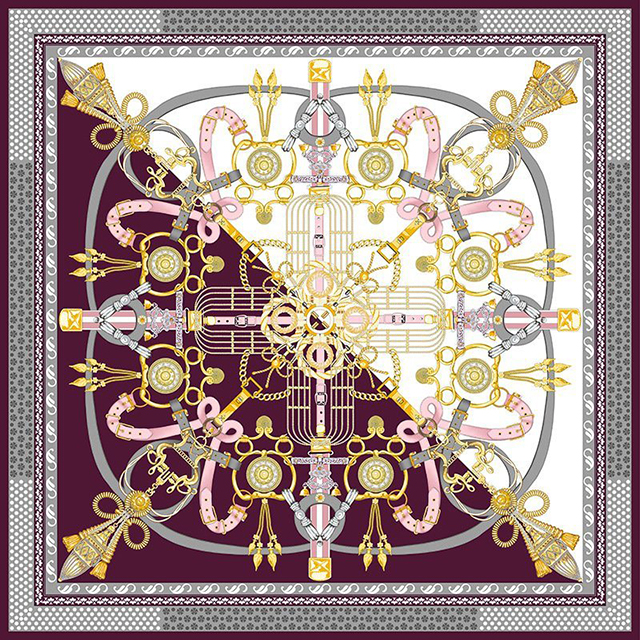 Luxury Double Sided Digital Printed Pure Mulberry Square Silk Scarf For Lady 