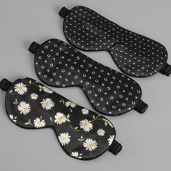 Double Layer Printed Satin Silk Eye Mask for Sleeping