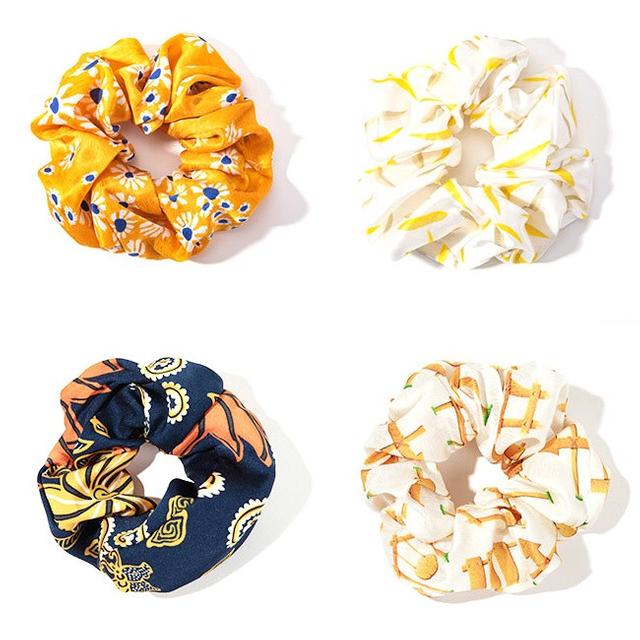 Print Silk Scrunchies -1