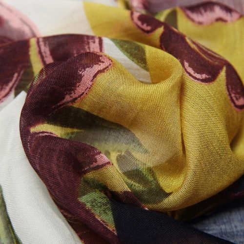 Wool blend printed scarf