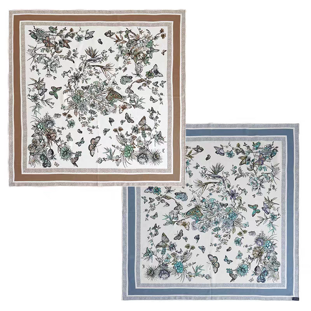 Custom sand washed silk twill double side scarf in different colors
