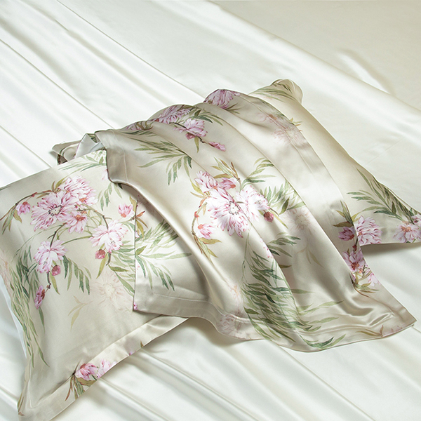 Queen Size Personalized Flower Digital Print Mulberry Silk Oxford Pillowcase