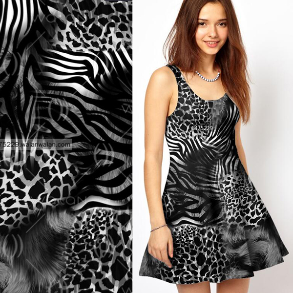 Luxury Ready To Wear Animal Digital Print Satin Silk Fabric