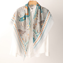 Soft And Large Bespoke Paisley Print Wool Blend Cashmere Shawl 